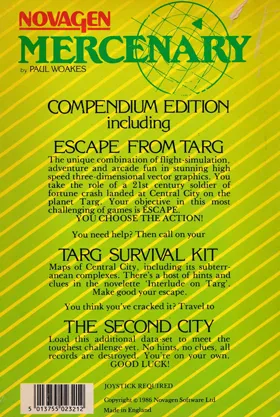 Mercenary (F) (1987) box cover back